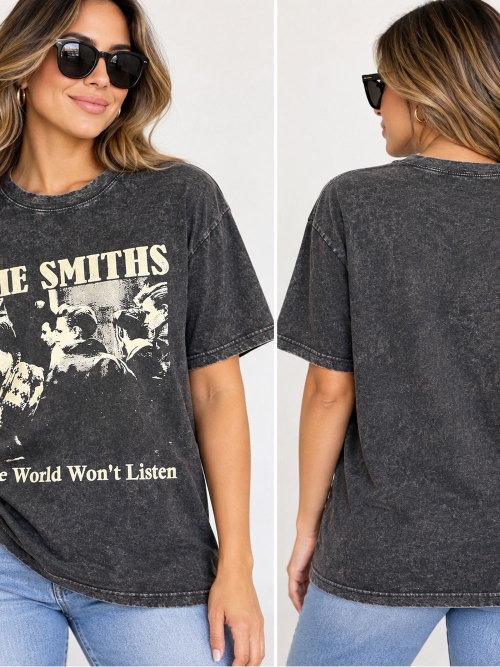 Vintage Mineral-Wash Short Sleeve Tee - Black